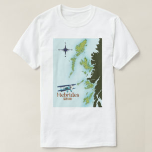 Hebrides Schottland Reisekarte. T-Shirt