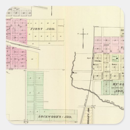 Hebron, Nebraska Quadratischer Aufkleber (Vorderseite)