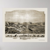 Hebronville, MA Panoramic Map - 1891 Poster (Vorne)