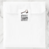 Hebst du überhaupt an? quadratischer aufkleber (Tasche)