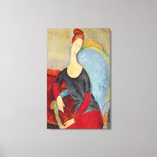 Hebuterne in a Blue Chair, 1918 Leinwanddruck (Vorderseite)