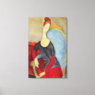 Hebuterne in a Blue Chair, 1918 Leinwanddruck