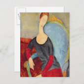 Hebuterne in a Blue Chair, 1918 Postkarte (Vorne/Hinten)