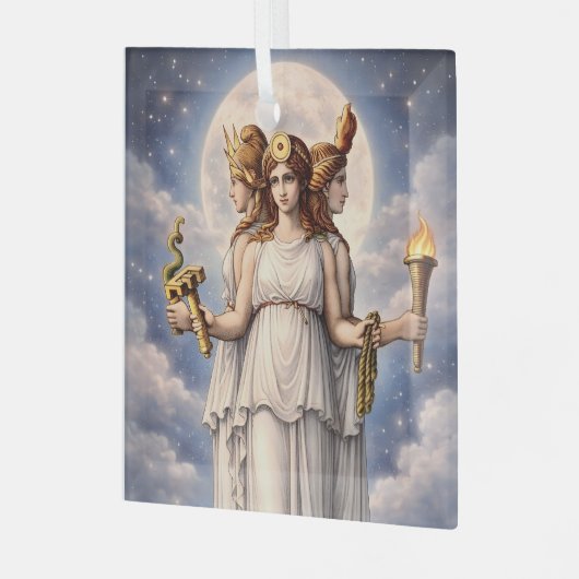 Hecate Dreifache Göttin Himmelsmond Kunst – Mythos Ornament Aus Glas (Vorderseite links)