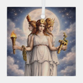 Hecate Dreifache Göttin Himmelsmond Kunst – Mythos Ornament Aus Glas (Rückseite)