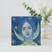 Hecate, Moon Goddess Pastel Malerei Fantasy Art (Stehend Vorderseite)