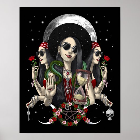 Hecate Triple Moon Goddess Poster (Vorne)