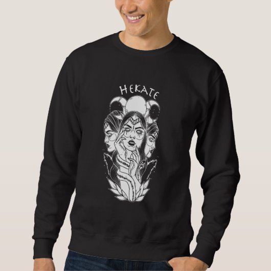 Hecate Triple Moon Goddess Wiccan Wicca Pagan Witc Sweatshirt (Vorderseite)