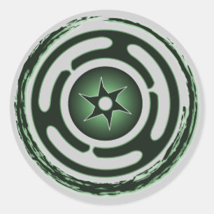 Hecate-Wheel-Aufkleber (grün) Runder Aufkleber