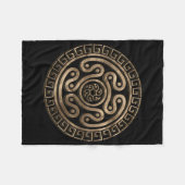 Hecate Wheel Black und Gold Fleecedecke (Vorderseite (Horizontal))