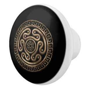 Hecate Wheel Black und Gold Keramikknauf