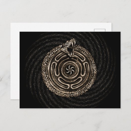 Hecate Wheel mit ouroboros Postkarte (Vorne/Hinten)