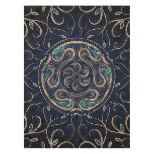 Hecate Wheel Ornament Marmor und Gold Tischdecke