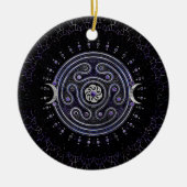 Hecate Wheel Ornament mit Amethyst und Silber (Vorne)