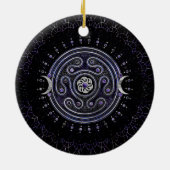 Hecate Wheel Ornament mit Amethyst und Silber (Hinten)