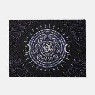 Hecate Wheel Ornament mit Amethyst und Silber Fußmatte