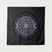 Hecate Wheel Ornament mit Amethyst und Silber Wandteppich (Vorderseite)