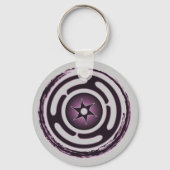 Hecate-Wheel-Schlüsselanhänger (Lila) Schlüsselanhänger (Vorderseite)