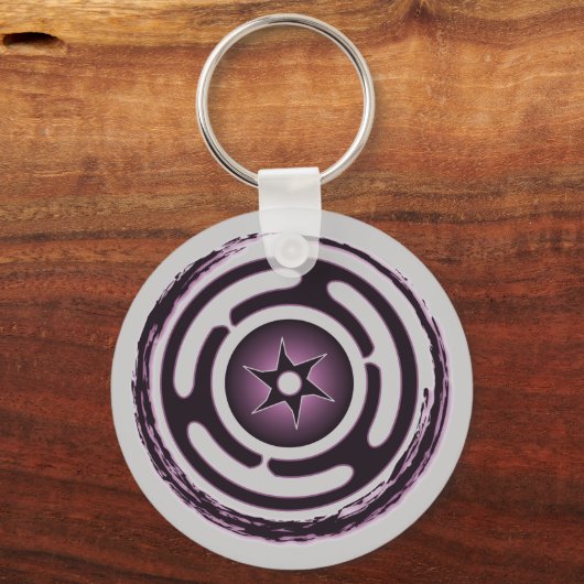 Hecate-Wheel-Schlüsselanhänger (Lila) Schlüsselanhänger (Vorderseite)