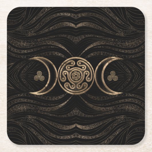 Hecate Wheel Triple Moon Rechteckiger Pappuntersetzer (Vorderseite)