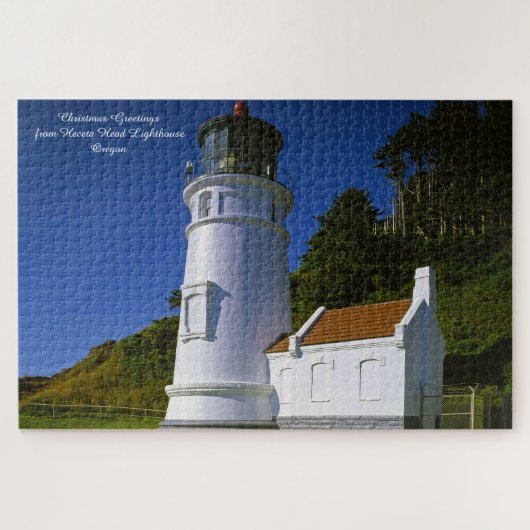 Heceta Head Leuchtturm Oregon. Weihnachtsgrüße Puzzle (Horizontal)