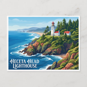 Heceta Head Leuchtturm State Scenic Viewpoint Postkarte