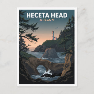 Heceta Head Leuchtturm und Sea Lion Point Florence Postkarte