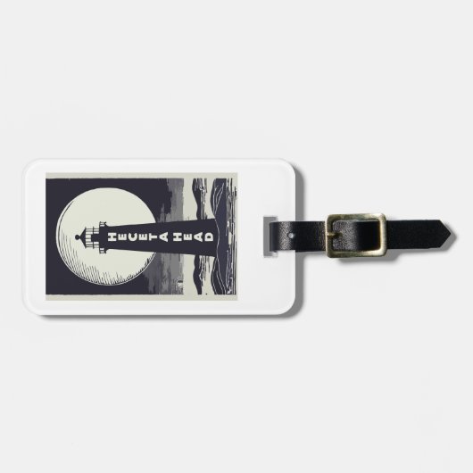 Heceta Head Lighthouse Oregon Moon Gepäckanhänger (Vorderseite horizontal)