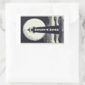 Heceta Head Lighthouse Oregon Moon Rechteckiger Aufkleber (Tasche)