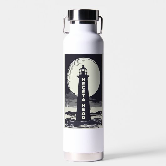 Heceta Head Lighthouse Oregon Moon Trinkflasche (Vorne)