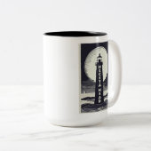 Heceta Head Lighthouse Oregon Moon Zweifarbige Tasse (VorderseiteRechts)