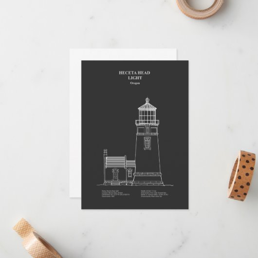 Heceta Head Lighthouse - Oregon - PD Mitteilungskarte (Vorderseite/Rückseite Beispiel)