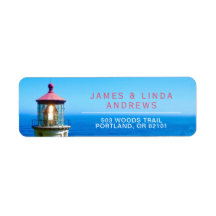 Heceta Head Lighthouse Red Return Address Label
