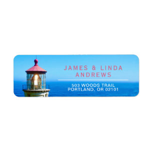 Heceta Head Lighthouse Red Return Address Label