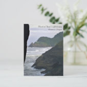 Heceta Head Lighthouse & Sea Lions, oder Postcard Postkarte (Stehend Vorderseite)