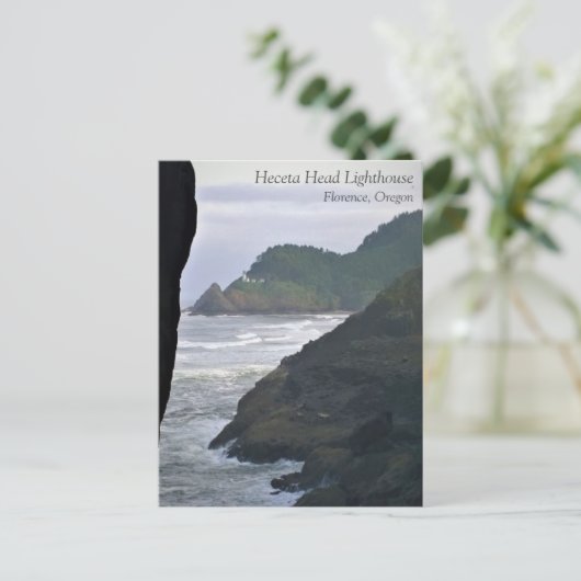 Heceta Head Lighthouse & Sea Lions, oder Postcard Postkarte (Stehend Vorderseite)