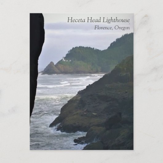 Heceta Head Lighthouse & Sea Lions, oder Postcard Postkarte (Vorderseite)