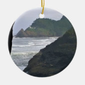 Heceta Head Lighthouse & Sea Lions, OR Keramik Ornament (Vorne)