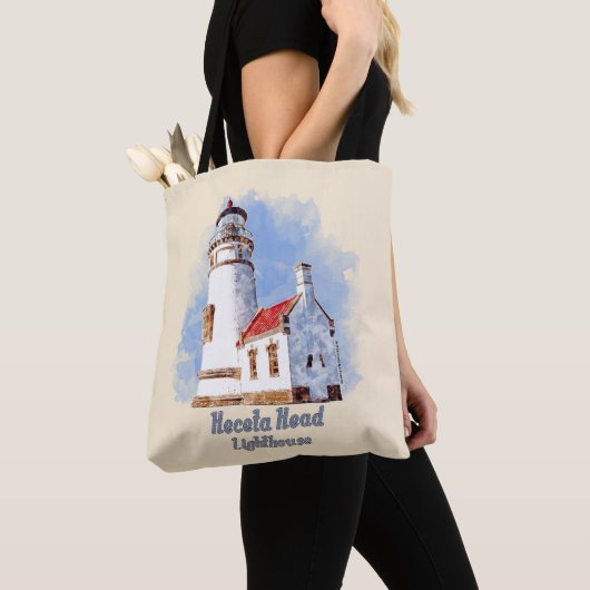 Heceta Head Lighthouse Watercolor - Oregon Tasche (Von Nahem)