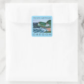 Heceta-Leuchtturm Quadratischer Aufkleber (Tasche)