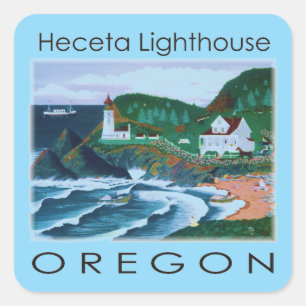 Heceta-Leuchtturm Quadratischer Aufkleber