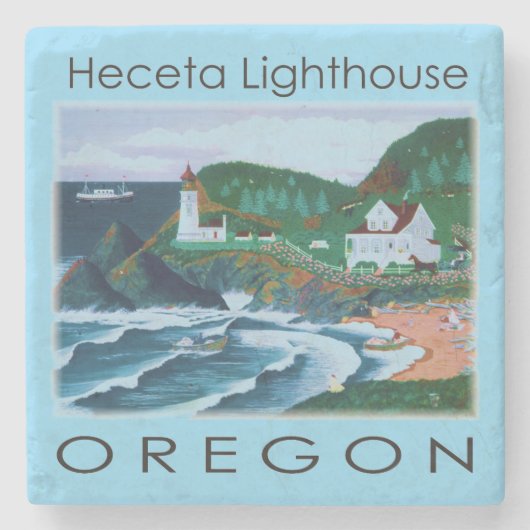 Heceta-Leuchtturm Steinuntersetzer (Vorderseite)
