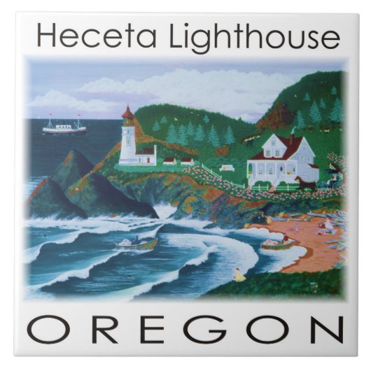Heceta Lighthouse Tile Fliese (Vorderseite)