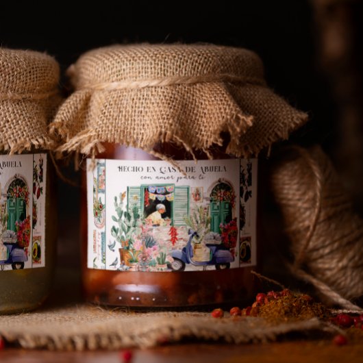 Hecho en Casa de Abuela Kitchen Label Lebensmitteletikett