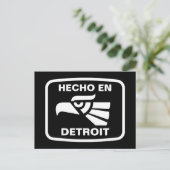 Hecho en Detroit personalizado Custom personalisie Postkarte (Stehend Vorderseite)