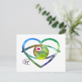 Hecht Evil Eye Earth Wasserfarbe Kunst Postkarte (Stehend Vorderseite)