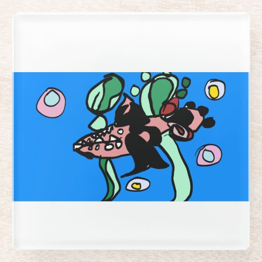 Hecht Kunst Glasuntersetzer (Vorderseite)