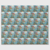 Hecht mit Santa-Hut Geschenkpapier (Flach)
