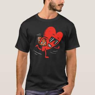 Hecht Playing American Football Valentinstag Spo T-Shirt