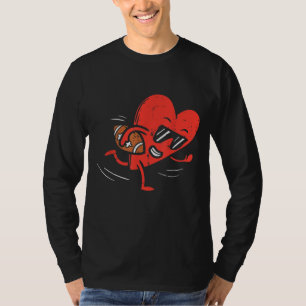 Hecht Playing American Football Valentinstag Spo T-Shirt
